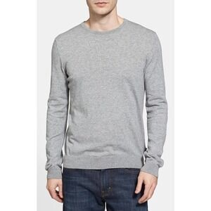 Boss Hugo Boss Perinus Slim Fit Finest Italian Yarn Crewneck Sweater Gray Medium